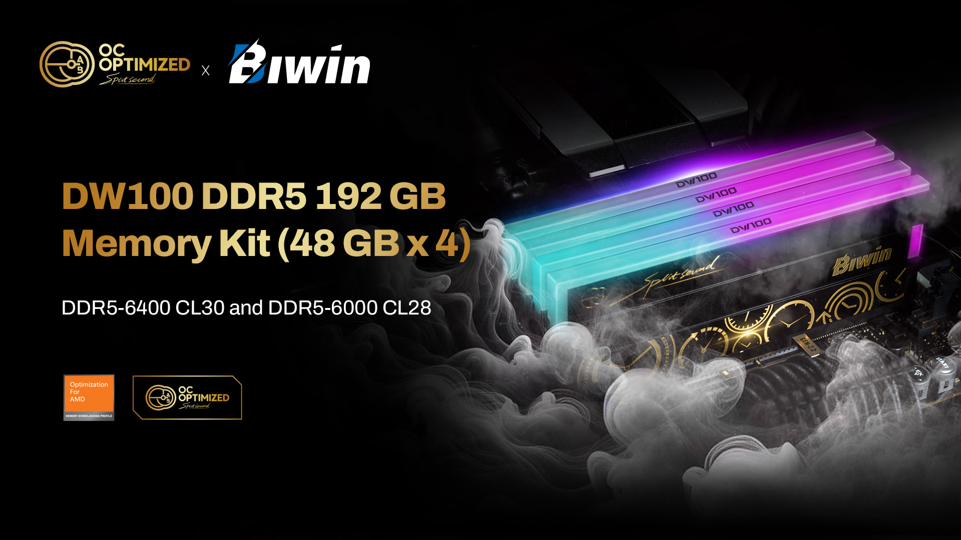 Biwin Fuels AI Acceleration with Launch of DW100 DDR5 192 GB Memory Kit